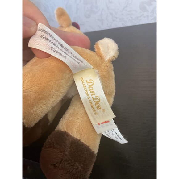 Vintage DanDee Rudolph Plush Toy 8" Brown Red-Nosed Reindeer Soft Stuffed Animal - Picture 2 of 6